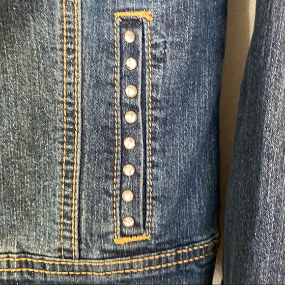 Baccini Jean Jacket With Rhinestone Look Buttons - Picture 3 of 8
